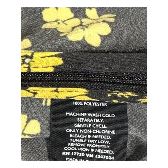 Who What Wear Black Yellow Floral Blouse Peplum Waist Whimsygoth Party Office S - Picture 5 of 7